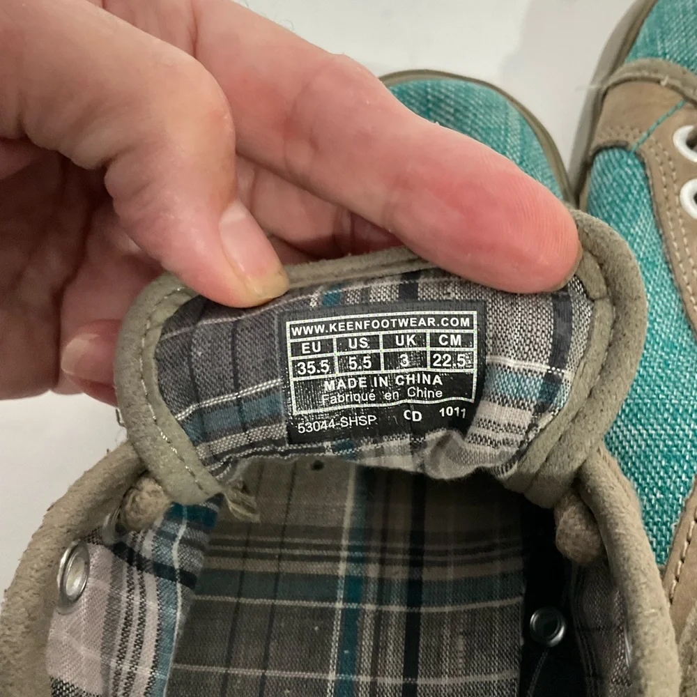 KEEN Arcata Teal & Brown Canvas Lace-Up Sneakers